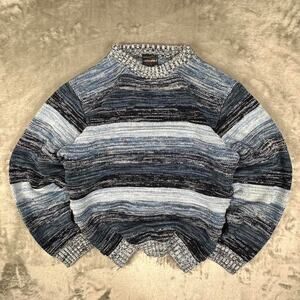 Vintage Y2K Southpole Blue Striped 3D-Knit Pullover Sweater Size Medium